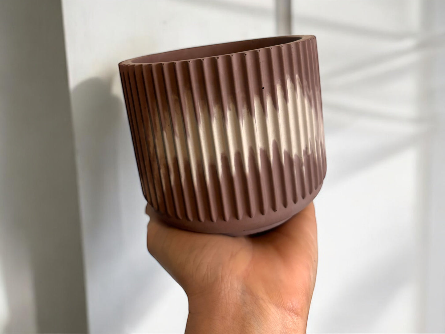 PLEATED CANDLE - Tan & Brown