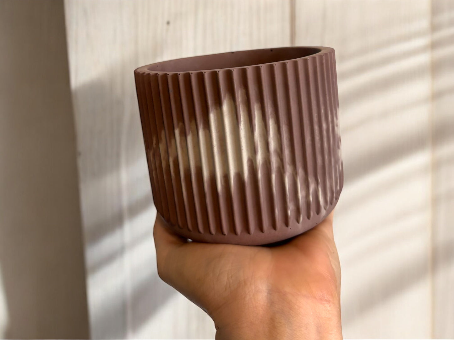 PLEATED CANDLE - Tan & Brown