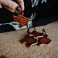 Texas Leather Key Tag - Brown