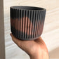 PLEATED CANDLE - Charcoal & Rust