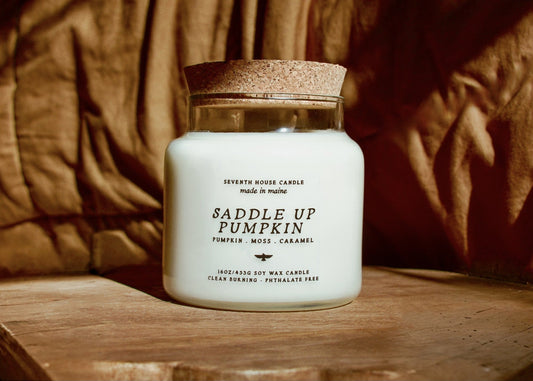 SADDLE UP PUMPKIN - Pumpkin, Moss, Caramel Apothecary Candle