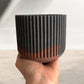 PLEATED CANDLE - Rust & Grey