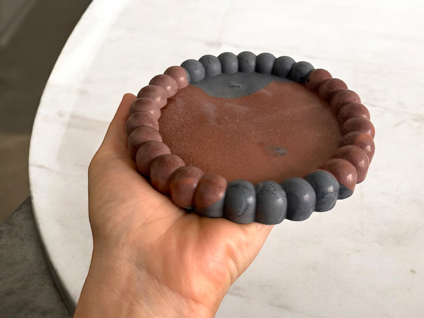 BUBBLE TRAY - Rust & Dark Grey
