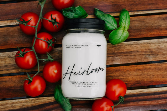 A Candle named Heirloom that smells like tomato leaves.