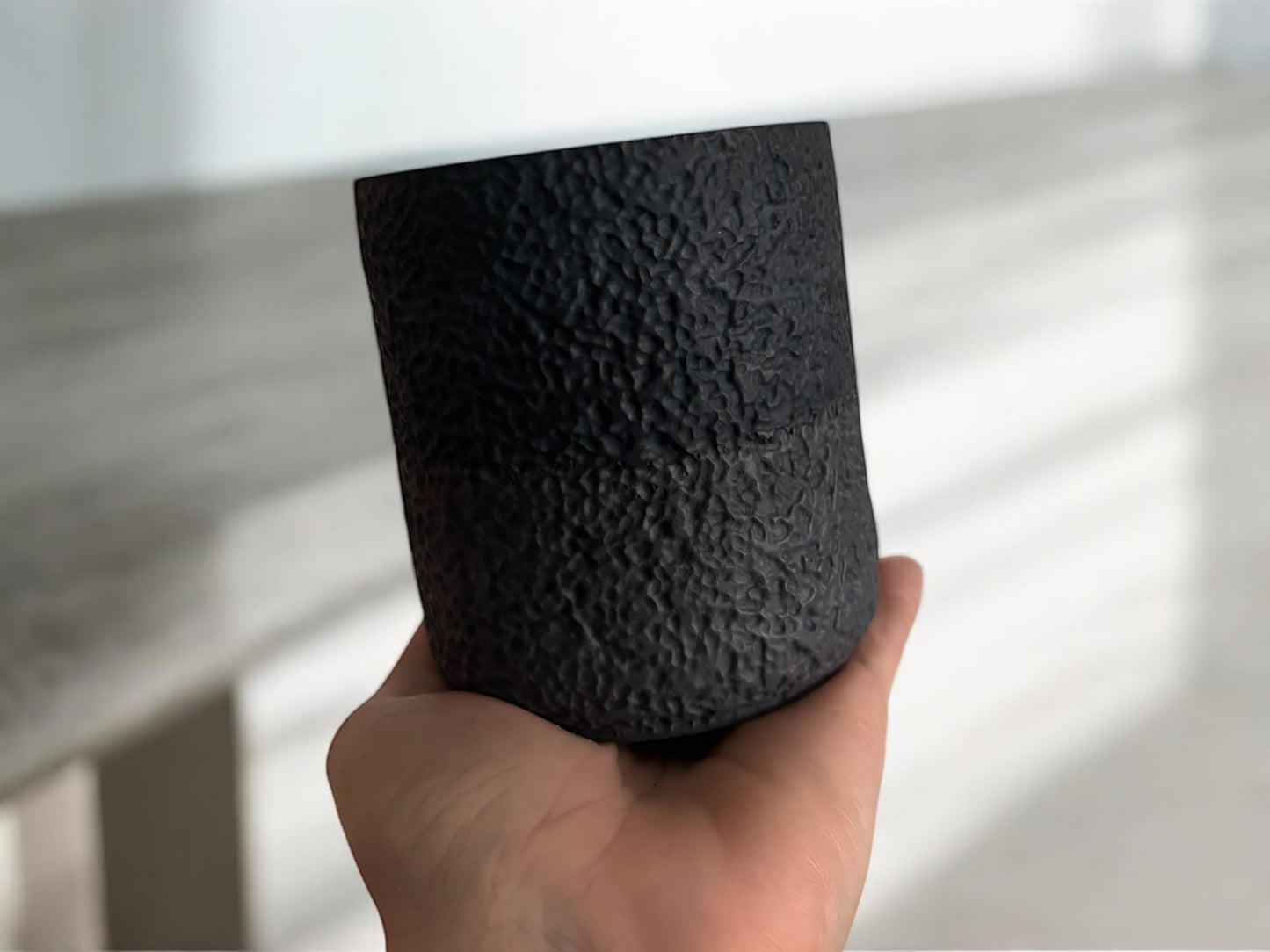 LAVA STONE CANDLE - Obsidian split