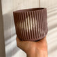 PLEATED CANDLE - Tan & Brown