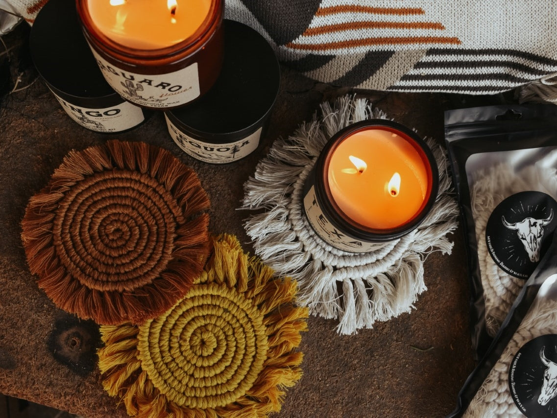 MACRAME CANDLE COASTERS